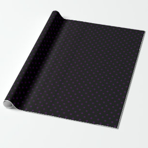 Black & Dark Purple Polka Dots Wrapping Paper