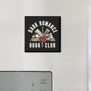 Black Dark Romance Book Club Floral Gift Magnet