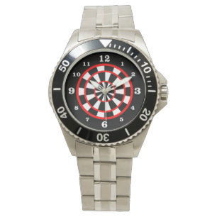 Black Dartboard Style Numbered Watch