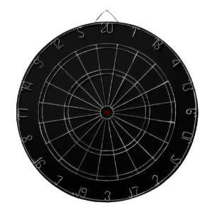 Black Dartboard with Darts