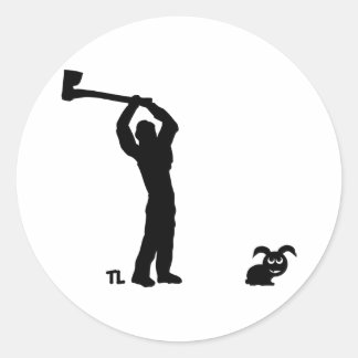 black dead bunny - lumberjack classic round sticker
