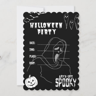 Black Deadly Halloween Party Invitation