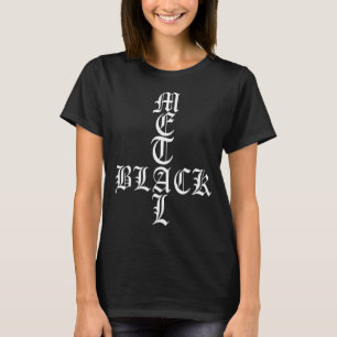 Black, deaht, text saying satan, occult, T-Shirt