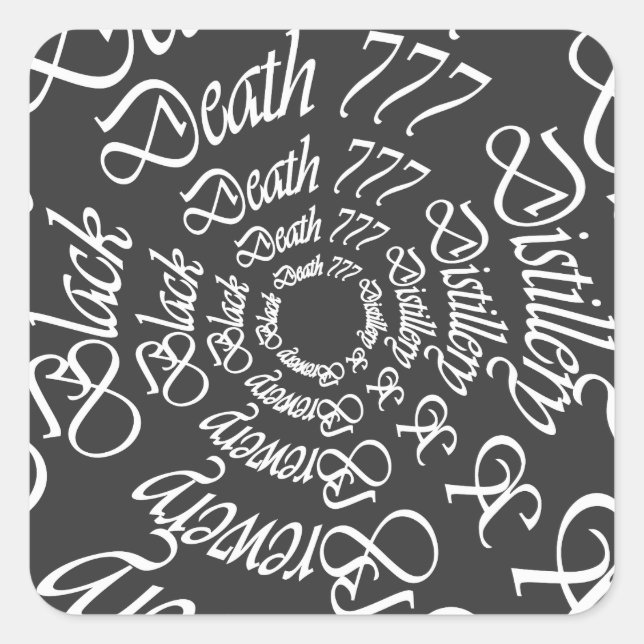 Black Death 777 - Circles Square Sticker (Front)
