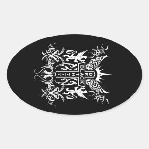 Black Death 777 - Cross Oval Sticker