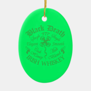 Black Death 777 - Honey Irish Whiskey Ceramic Tree Decoration
