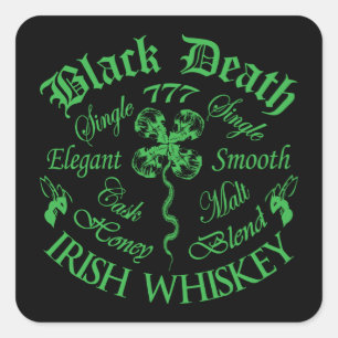 Black Death 777 - Honey Irish Whiskey Square Sticker