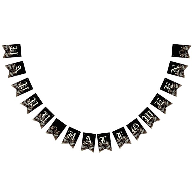 Black Death Dancing Skeletons Halloween Bunting (All)