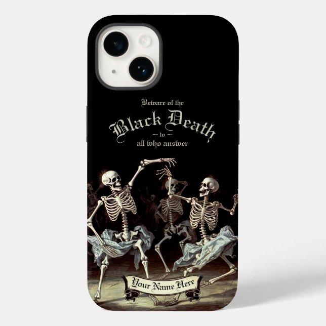 Black Death Dancing Skeletons Halloween Case-Mate iPhone Case (Back)