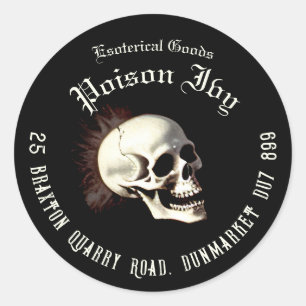 Black Death Dancing Skeletons Halloween Classic Round Sticker