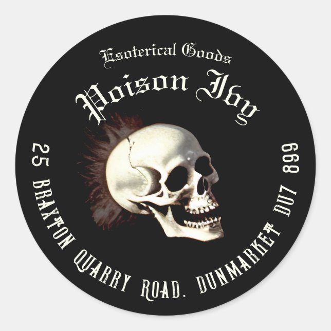 Black Death Dancing Skeletons Halloween Classic Round Sticker (Front)