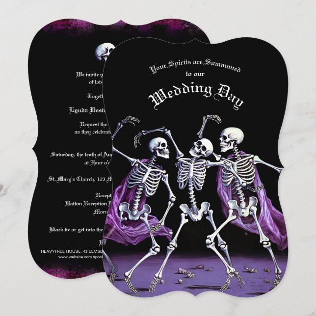 Black Death Dancing Skeletons Halloween Wedding (Front/Back)