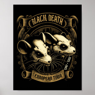 Black Death European Tour History Goth T Shirt Poster