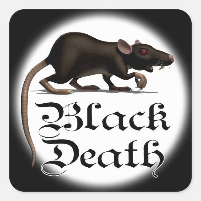 Black death Rat Stickers (Front)