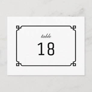 Black Deco Chic Table Number Postcard
