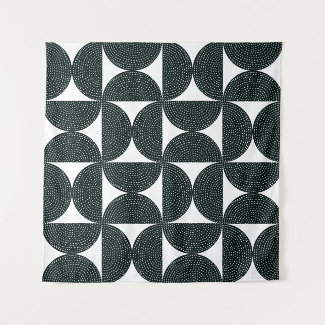 Black decorative abstract seamless pattern in the  tapestry (Front)
