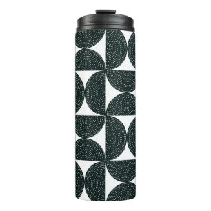 Black decorative abstract seamless pattern in the thermal tumbler