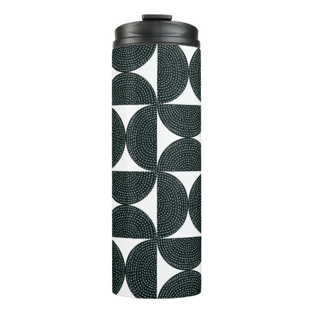 Black decorative abstract seamless pattern in the  thermal tumbler (Front)