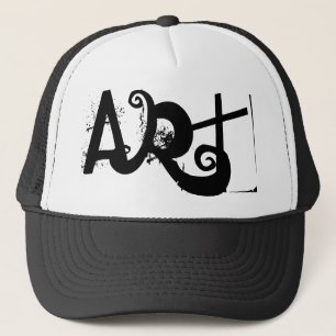 black decorative ART type Trucker Hat