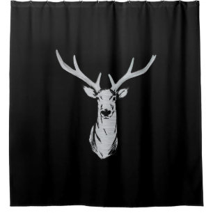 Black Deer Shower Curtain