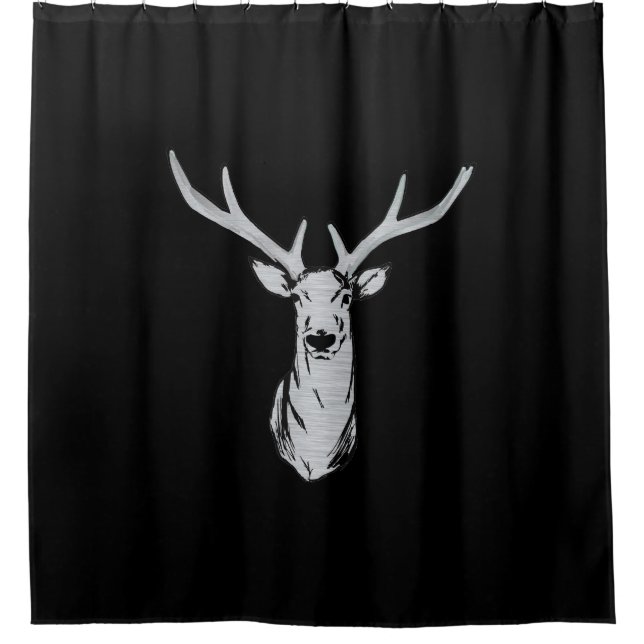 Black Deer Shower Curtain (Front)