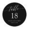 Black Delicate Calligraphy Round Wedding Table 