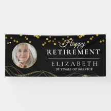 Black Delicate Custom Photo Retirement Party