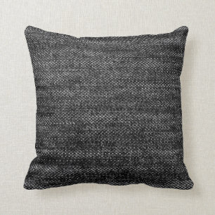 Black denim pillow