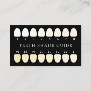 Black Dentistry Teeth Whitening Shade Guide Business Card