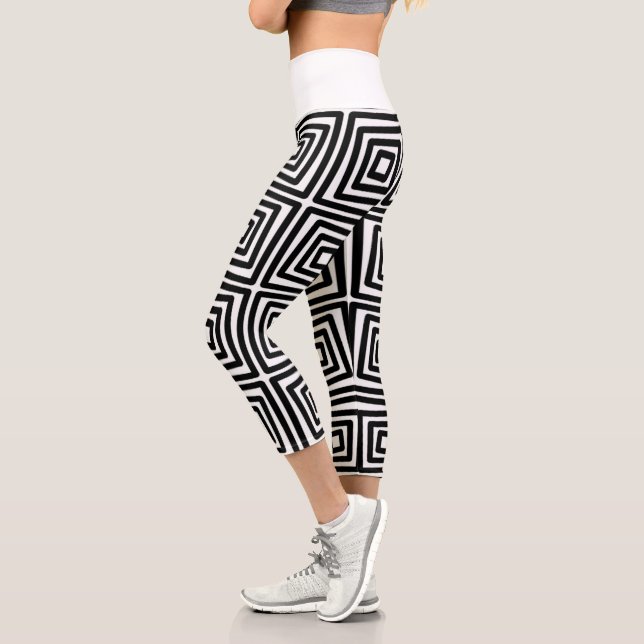 Black Design  Capri Leggings (Left)