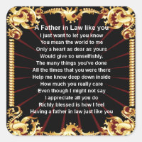 Black design Father in Law Poem