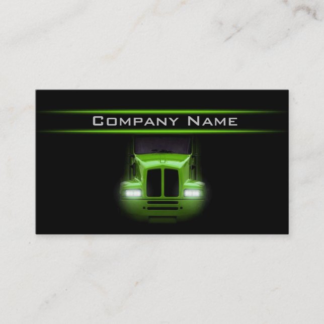 Black Design Green Truck Front Brighter Layout Business Card (Front)