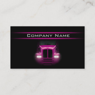 Black Design Pink Truck Front Brighter Layout Business Card