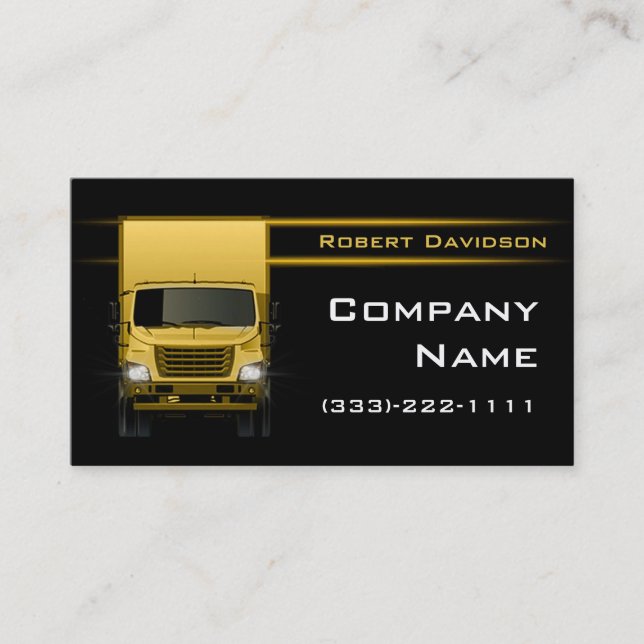 Black Design Yellow Truck Front Brighter_Custom4 Business Card (Front)