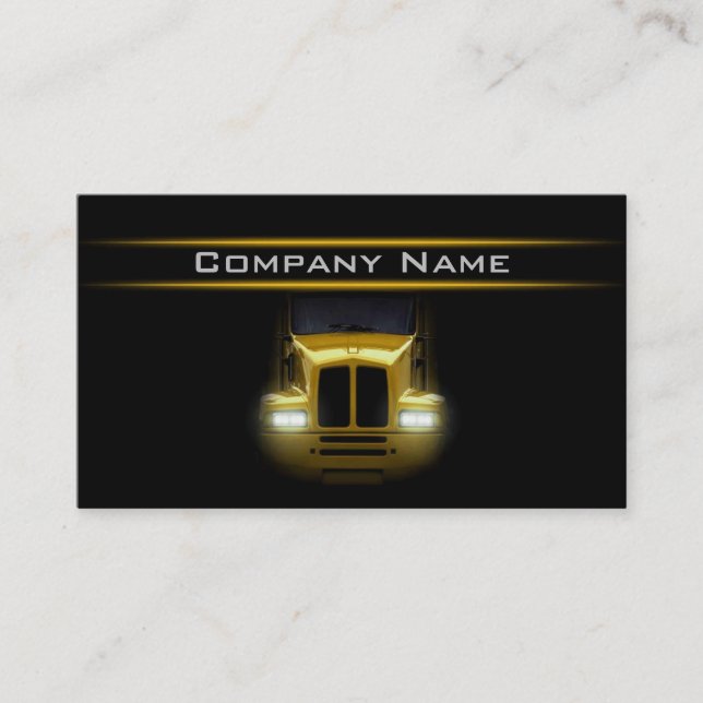Black Design Yellow Truck Front Brighter Layout Business Card (Front)