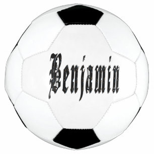 Black Designed Benjamin Name, Soccerball Football