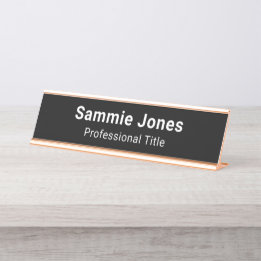 Black Desk Name Plate for Business Employee Staff
