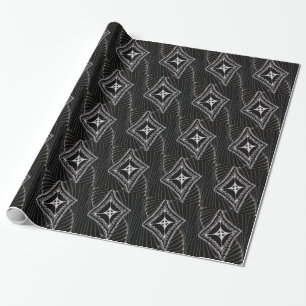 Black Diamond Abstract Kite Doodle Wrapping Paper