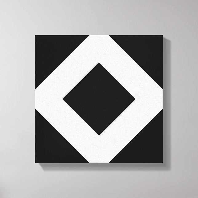 Black Diamond, Bold White Border Canvas Print (Front)