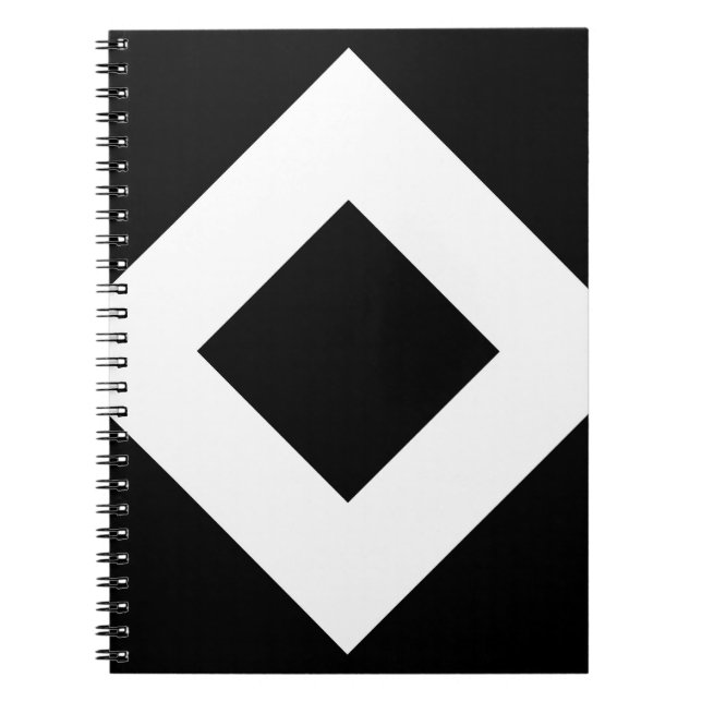 Black Diamond, Bold White Border Notebook (Front)