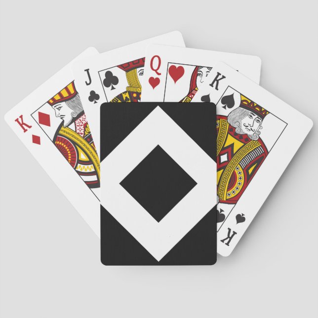 Black Diamond, Bold White Border Playing Cards (Back)