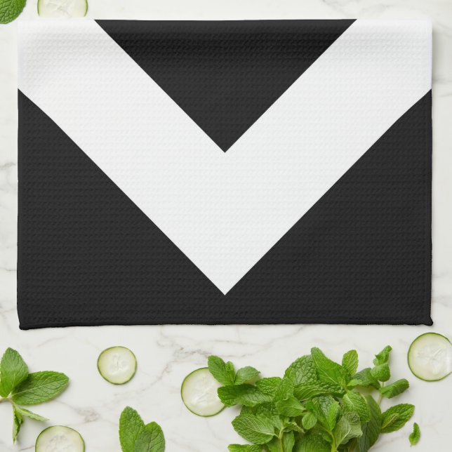 Black Diamond, Bold White Border Tea Towel (Folded)