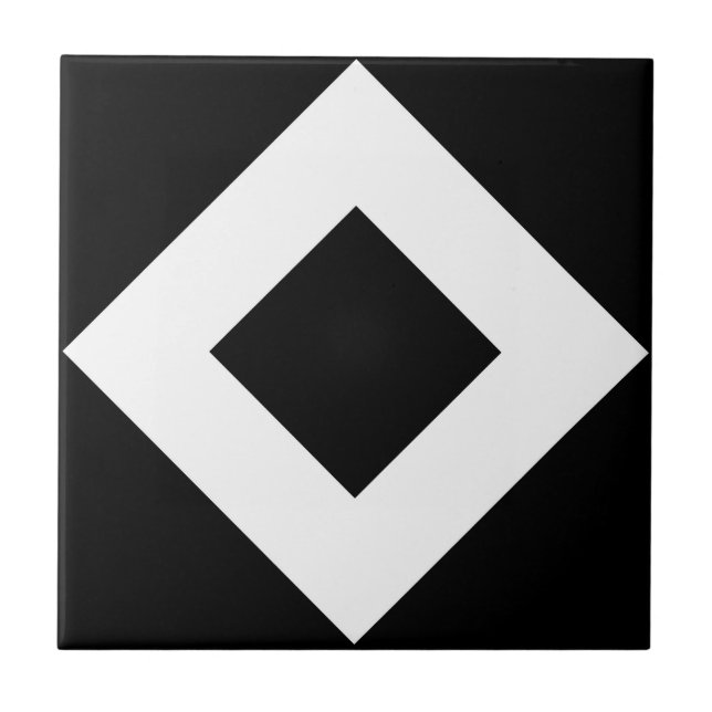 Black Diamond, Bold White Border Tile (Front)