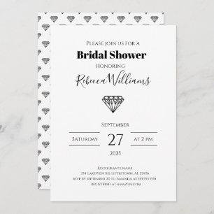 Black Diamond Bridal Shower Invitation