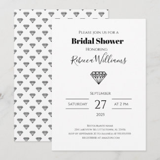 Black Diamond Bridal Shower Invitation