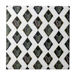 Black Diamond bull Terrier Tile