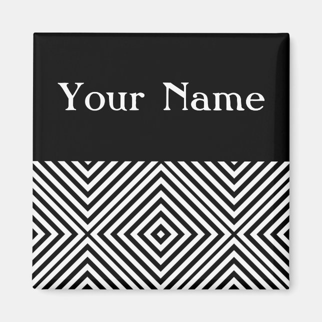 Black Diamond Chevron with name Magnet (Front)