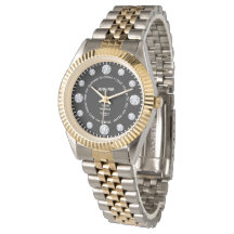 Black Diamond Custom Sentimental Saying On Dial