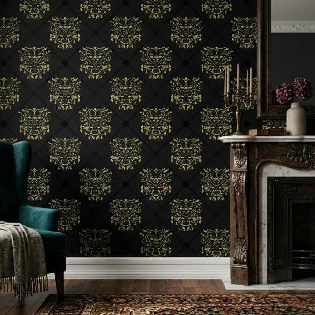 Black Diamond Damask Pattern Wallpaper (Creator Uploaded)