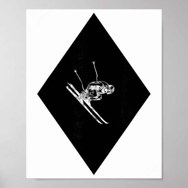 Black Diamond Downhill Skier  Poster (Front)